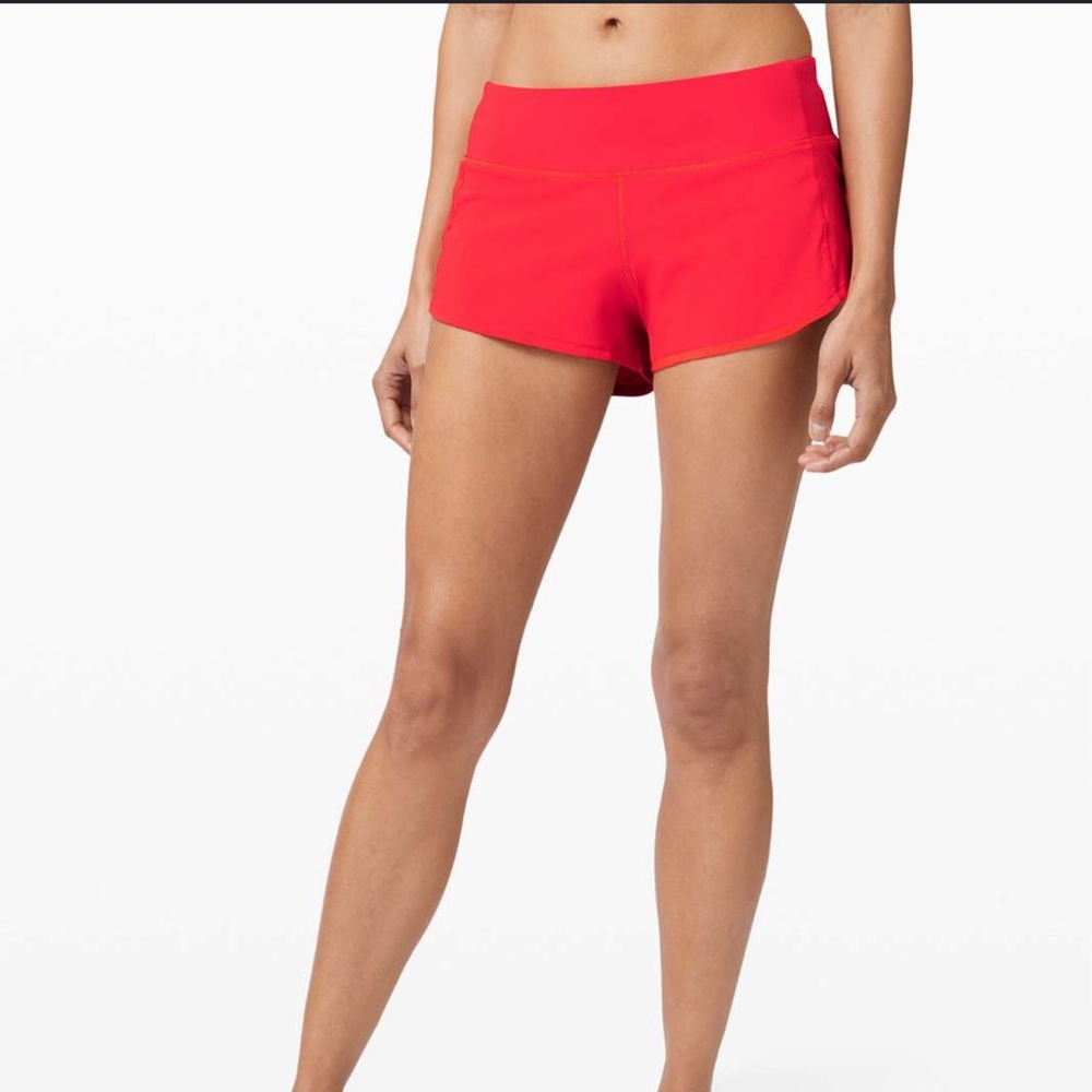 lululemon speed up shorts 2.5” ~ carnation red - Picture 2 of 6